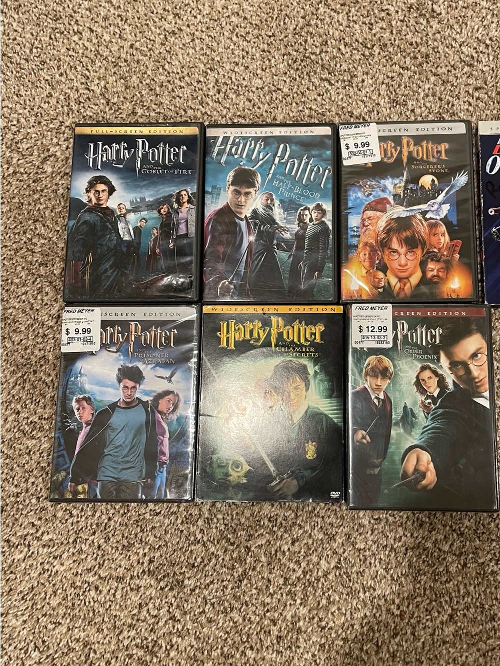 Harry Potter Movie DVD Collection - Black set of 6